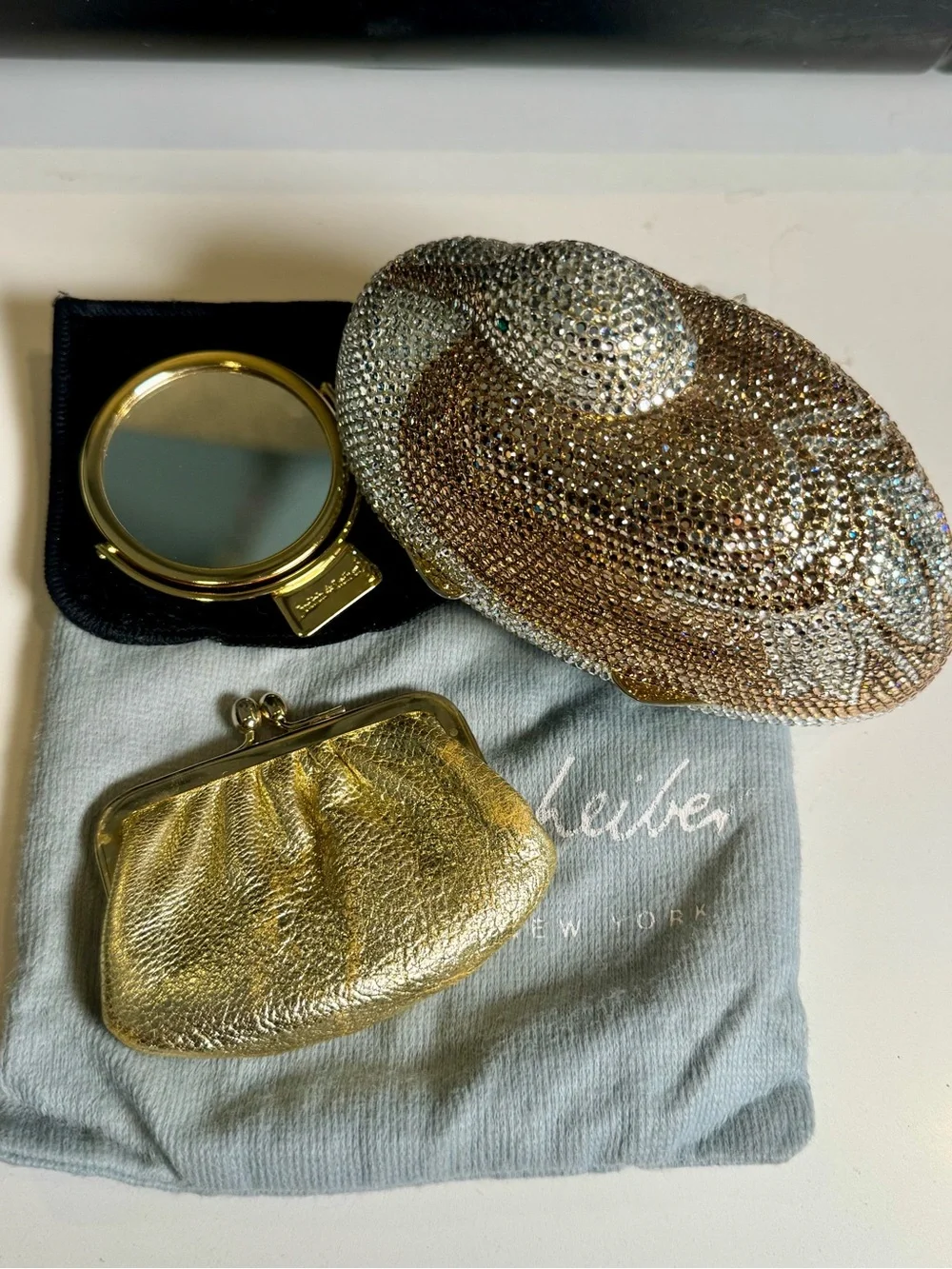 Judith Leiber Crystal-Embellished Hat Minaudière – Silver & Gold